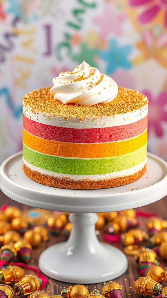 Pot of Gold Rainbow Cheesecake  