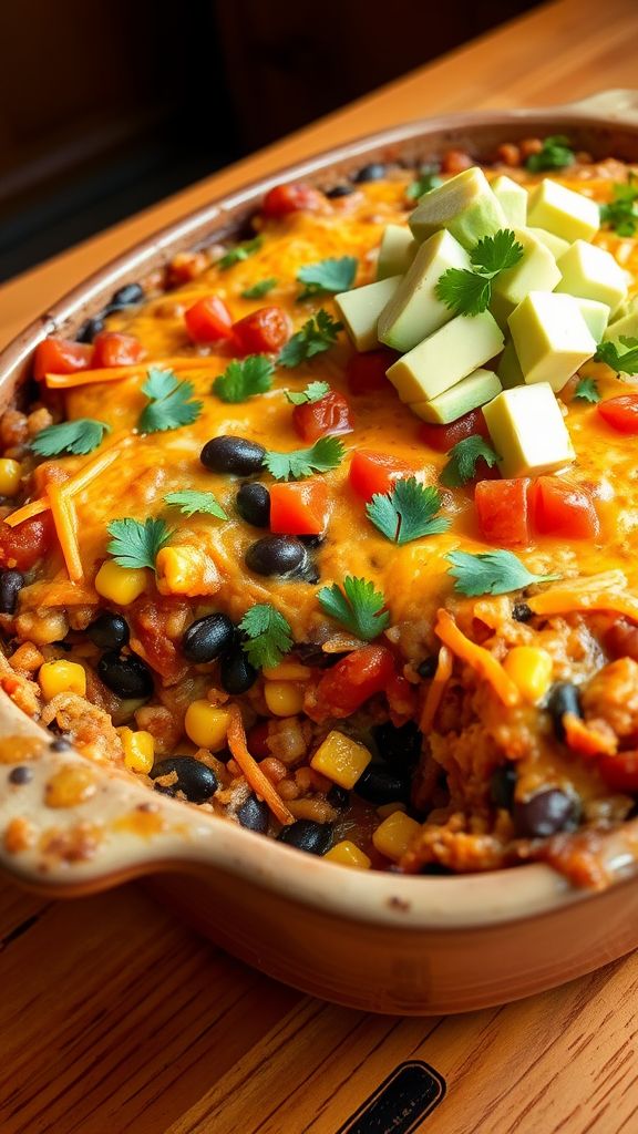 Protein-Loaded Mexican Bean Casserole  