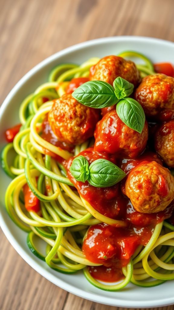 Protein-Packed Zucchini Noodles with Meatballs  