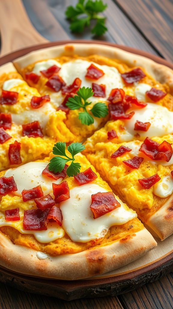 Protein-Rich Egg and Bacon Breakfast Pizza  