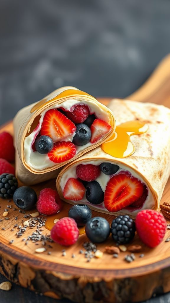 Protein-Rich Greek Yogurt and Berry Breakfast Burritos