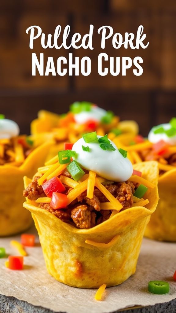 Pulled Pork Nacho Cups  