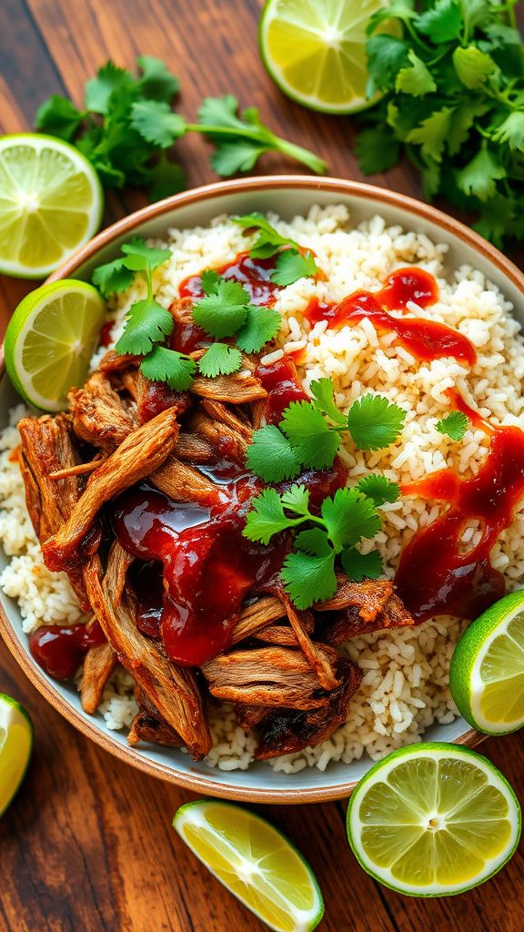 Pulled Pork with Cilantro Lime Rice  