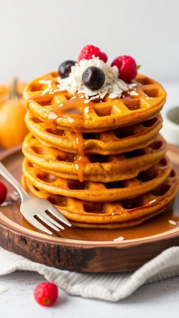 Pumpkin Coconut Pancakes (Keto Waffle Style)  