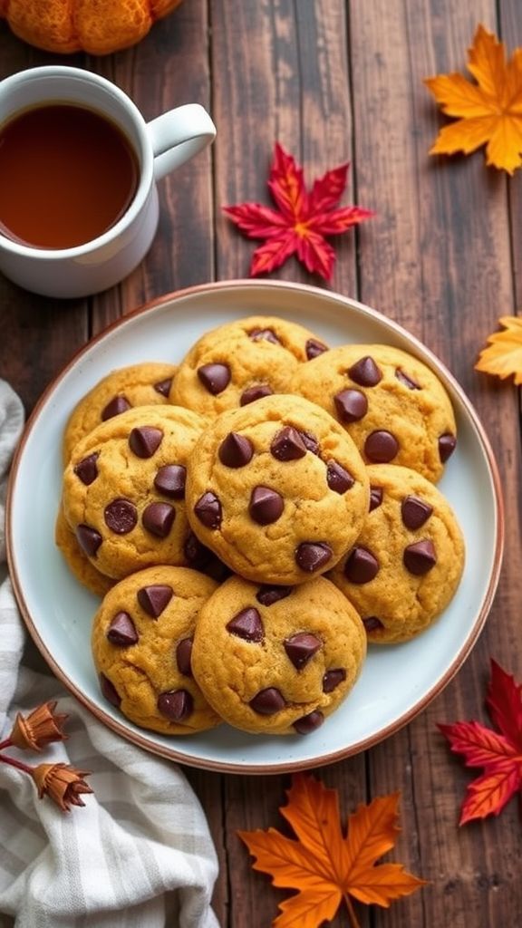 Pumpkin Spice Keto Chocolate Chip Cookies