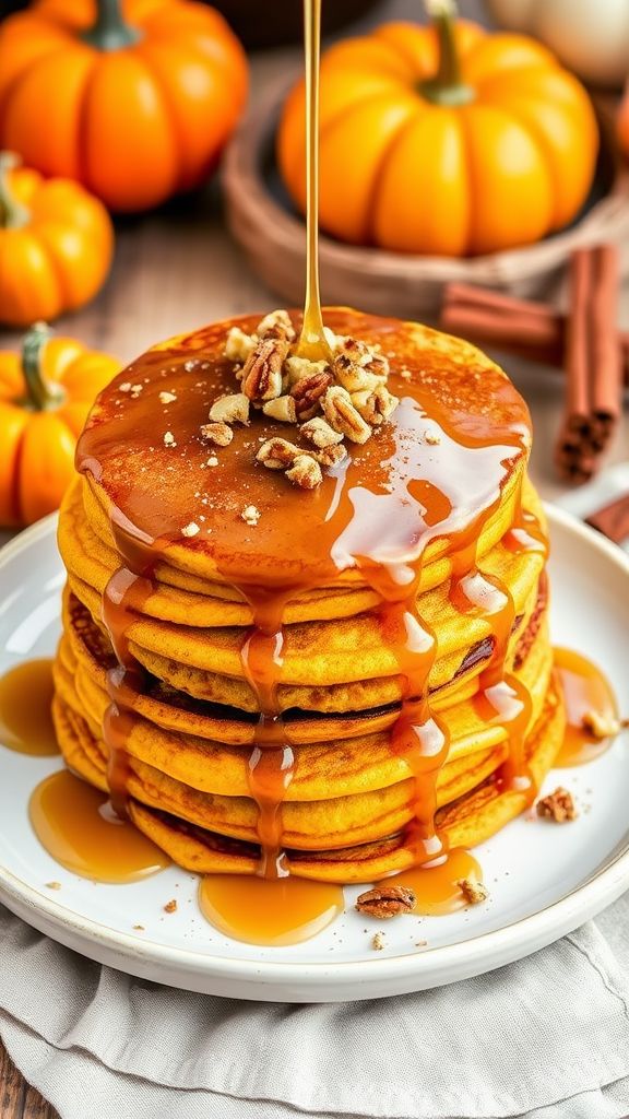 Pumpkin Spice Keto Pancakes with Maple Glaze