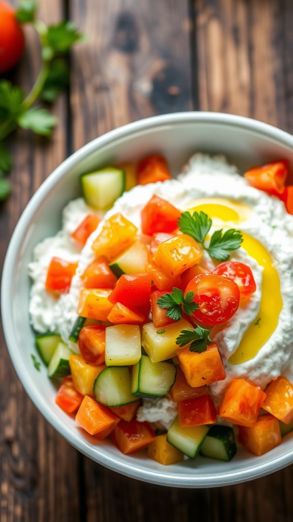 Quick Cottage Cheese and Veggie Snack  