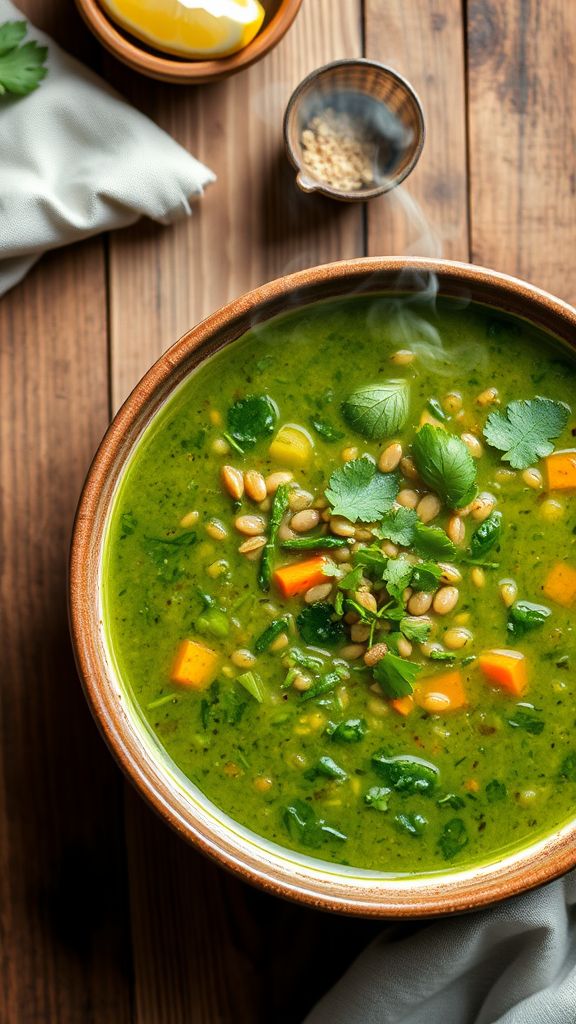 Quick Lentil and Spinach Soup