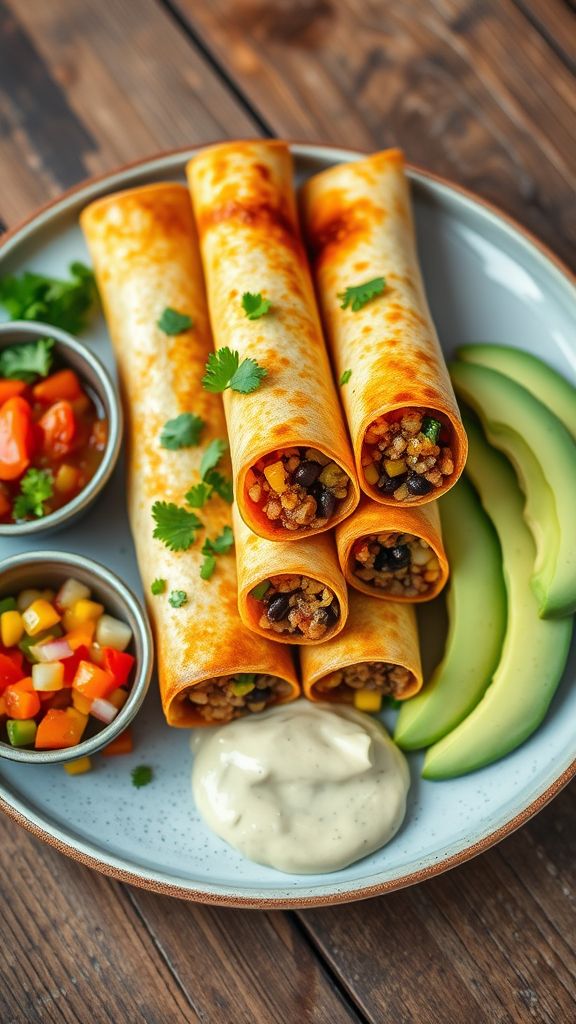 Quinoa and Black Bean Taquitos  