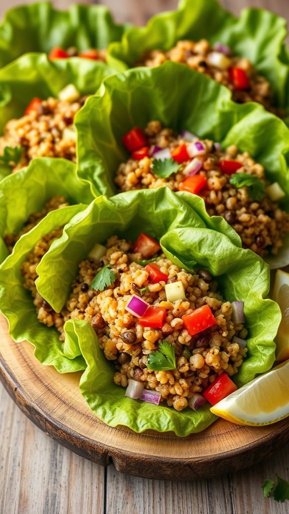 Quinoa and Lentil Lettuce Wraps  