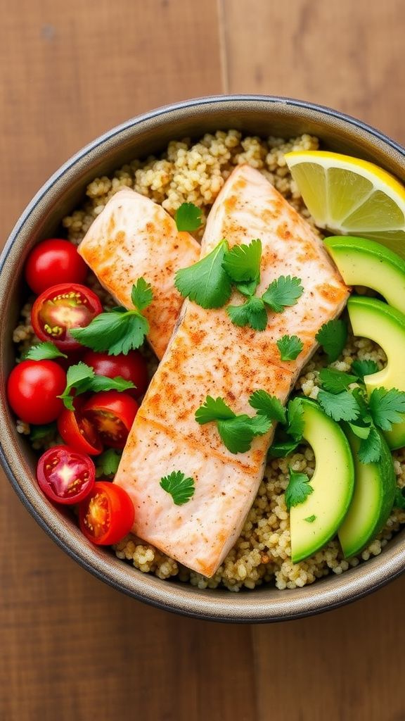 Quinoa and Salmon Power Bowl  