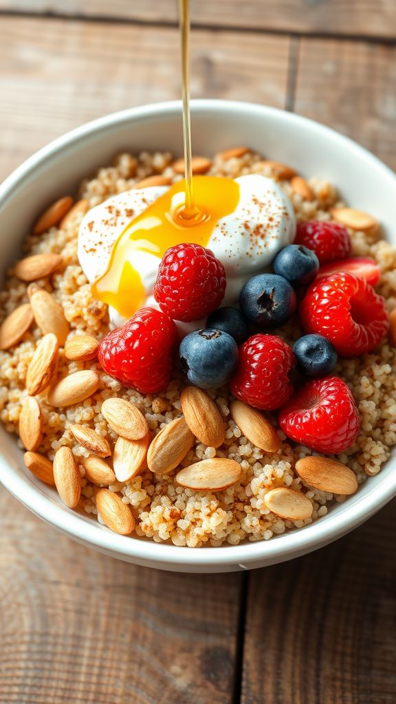 Quinoa Breakfast Bowls with Almonds  