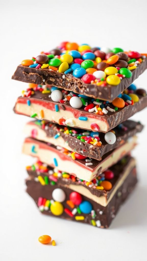 Rainbow Chocolate Bark  