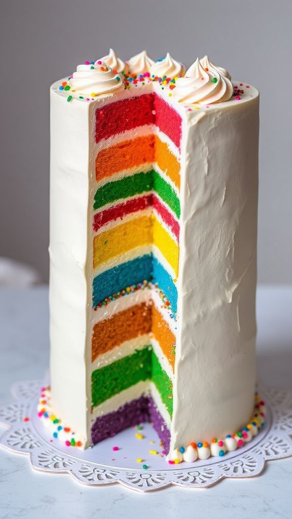 Rainbow Surprise Inside Cake  