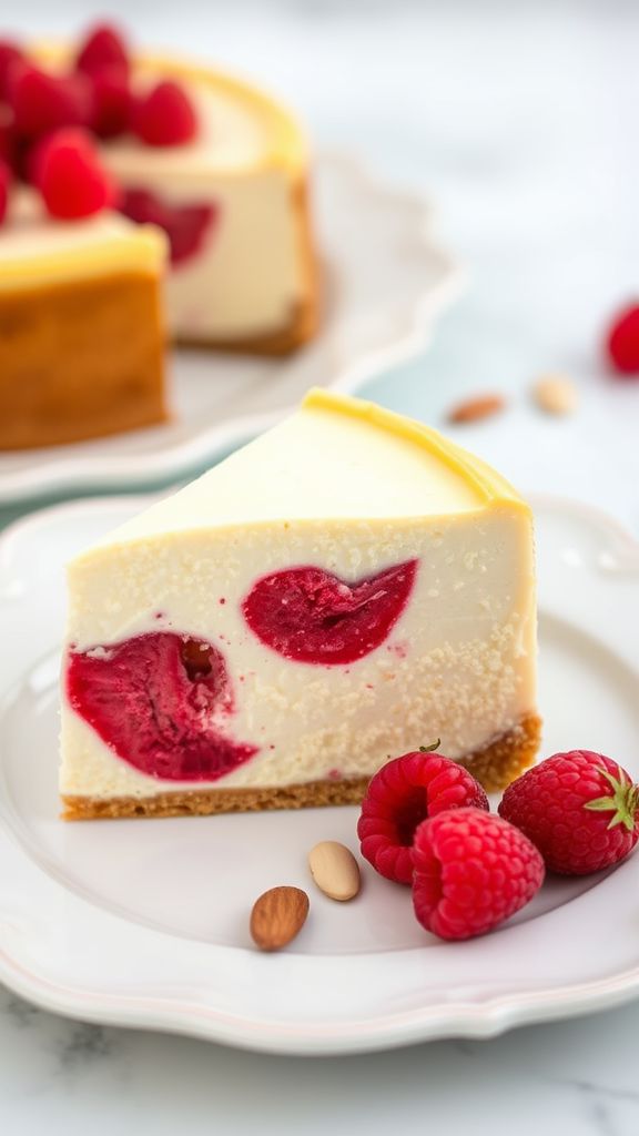 Raspberry Almond Keto Cheesecake  