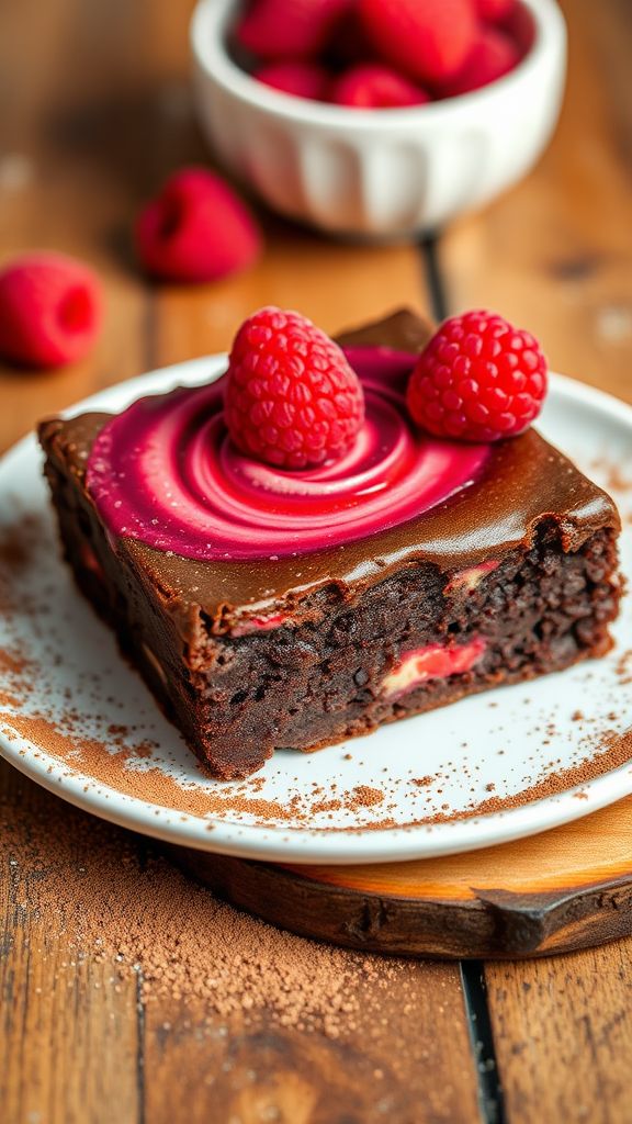 Raspberry Protein Swirl Brownies