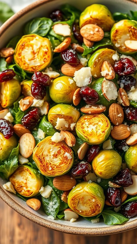 Roasted Brussels Sprout and Almond Salad