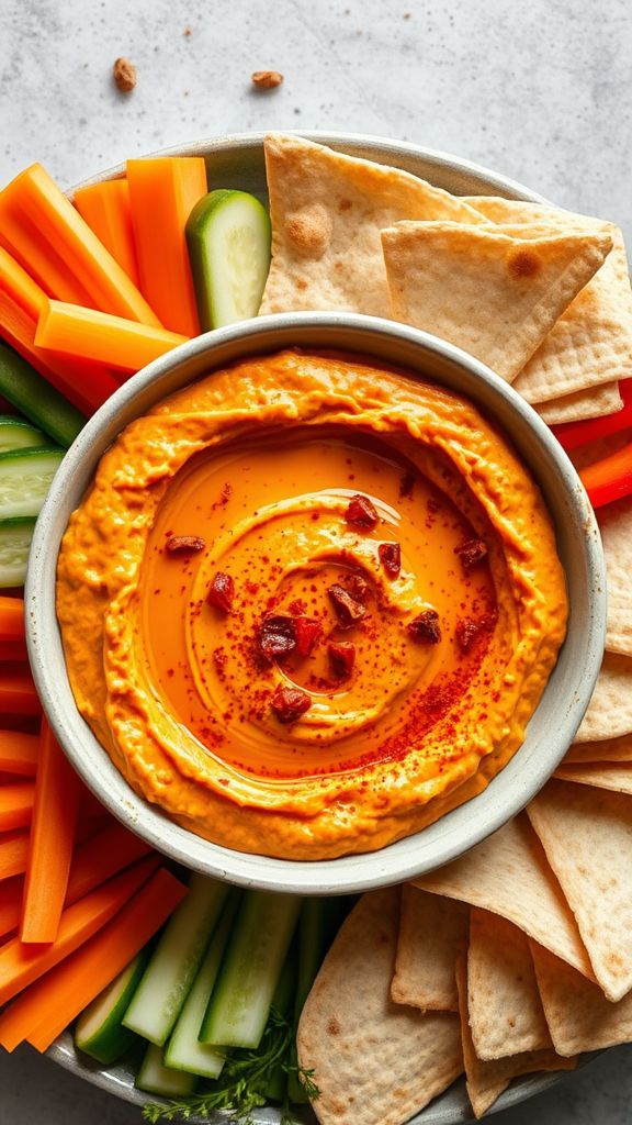 Roasted Red Pepper Hummus Delight