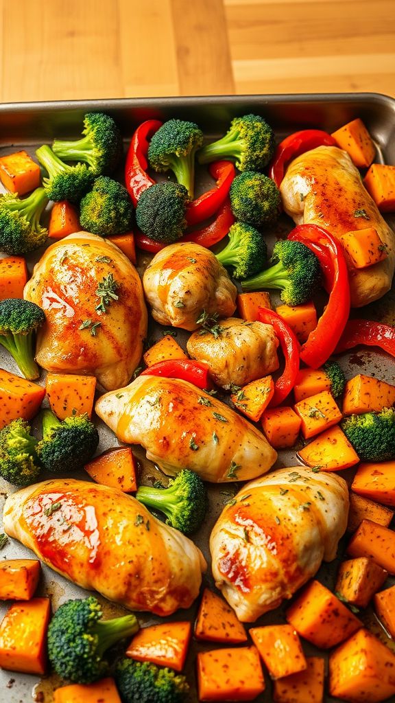 Roasted Veggie and Chicken Sheet Pan Dinner  