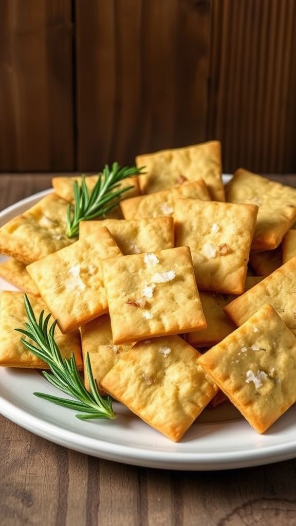 Rosemary and Sea Salt Almond Crackers