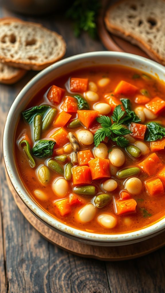 Rustic Vegetable and Bean Soup  