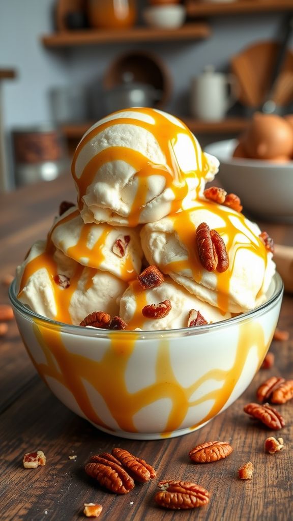 Salted Caramel Pecan Keto Ice Cream