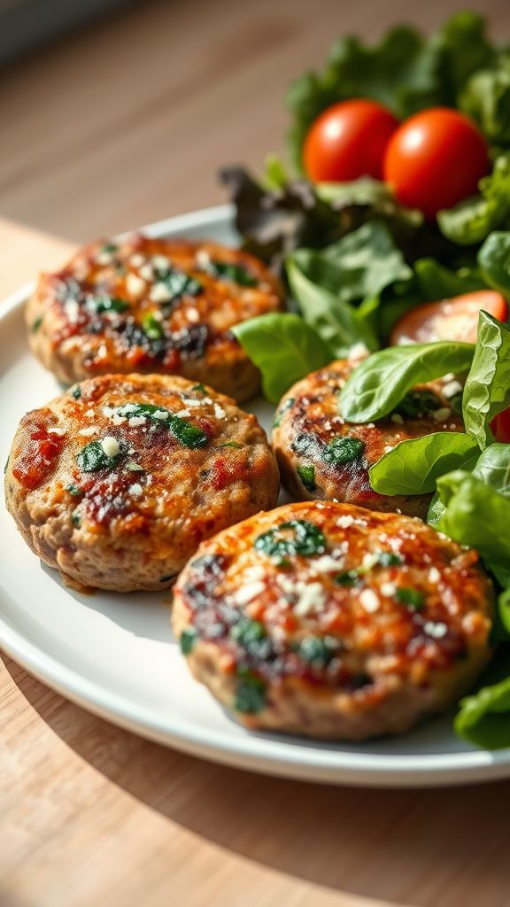 Savory Beef Patties with Spinach