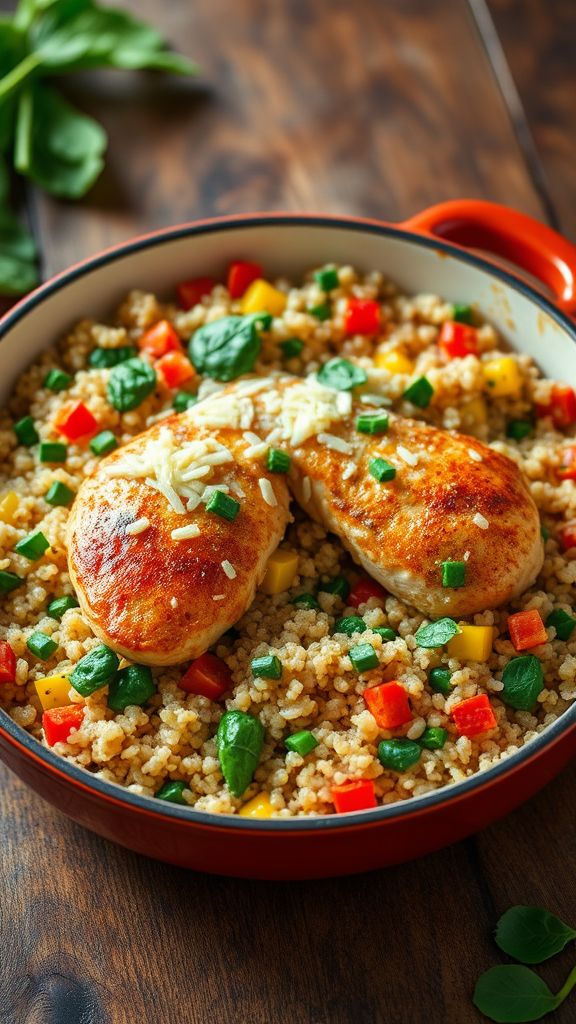 Savory Chicken and Quinoa Bake  