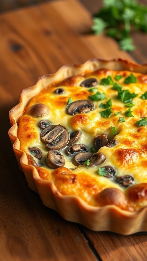 Savory Crustless Quiche with Mushrooms and Swiss  