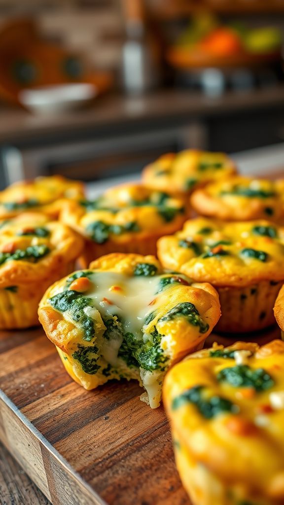 Savory Egg Muffins with Spinach and Cheese  