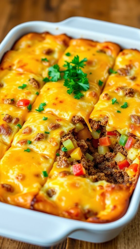 Savory Ground Beef and Egg Breakfast Bake