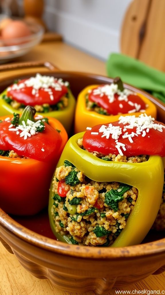 Savory Kale and Sausage Stuffed Peppers