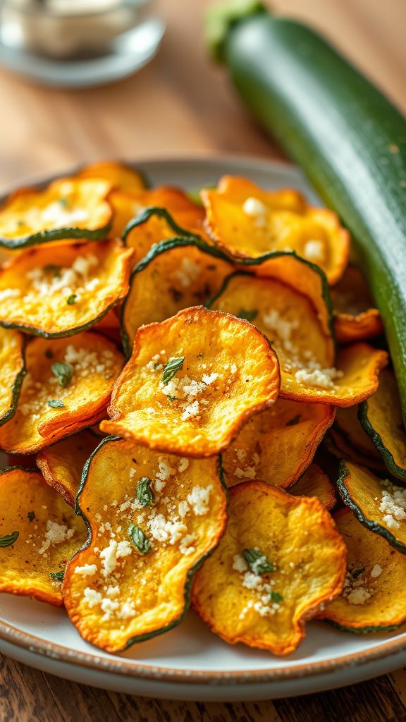 Savory Parmesan Zucchini Chips  