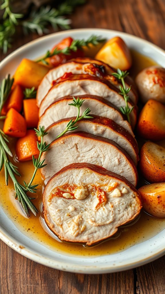 Savory Pork Loin with Thyme and Rosemary