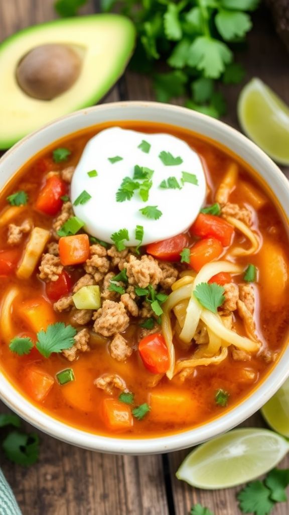 Savory Spicy Pork Keto Taco Soup