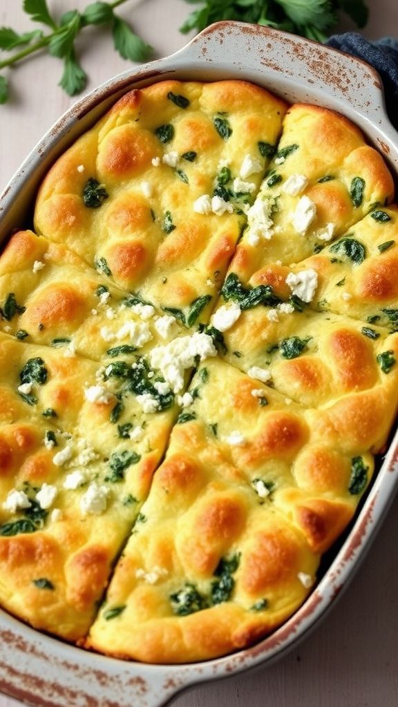 Savory Spinach and Feta Egg Bake  