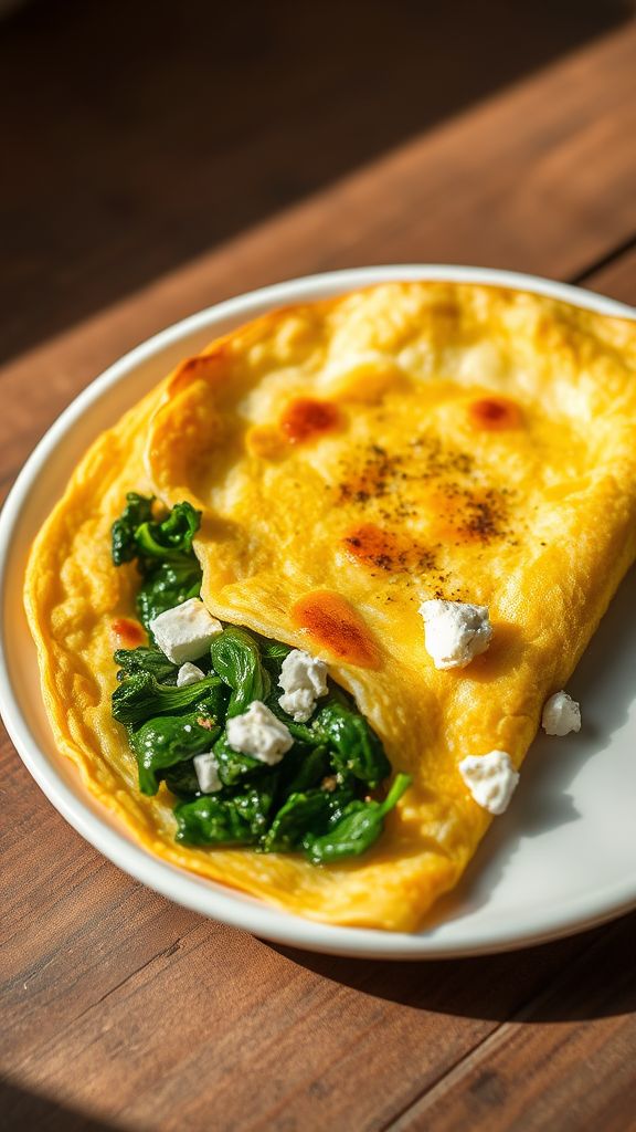 Savory Spinach and Feta Omelette