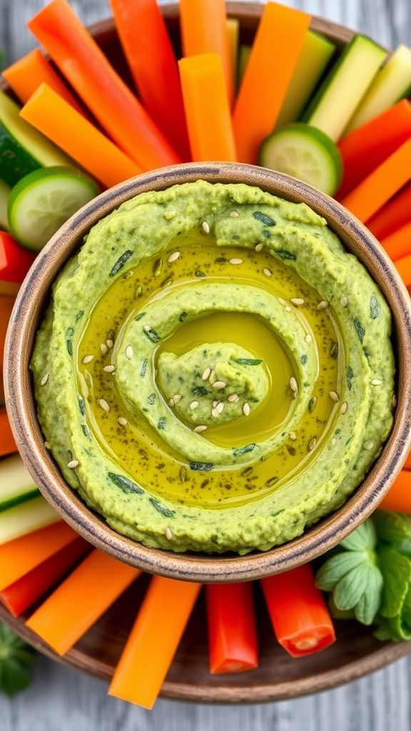 Savory Spinach-Pesto Hummus 