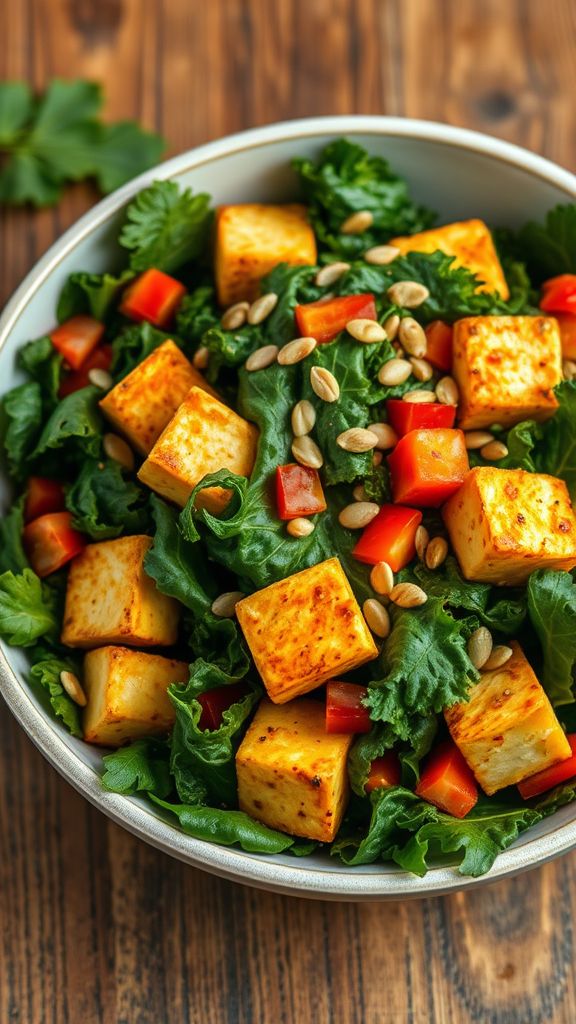 Seared Tofu and Kale Salad  