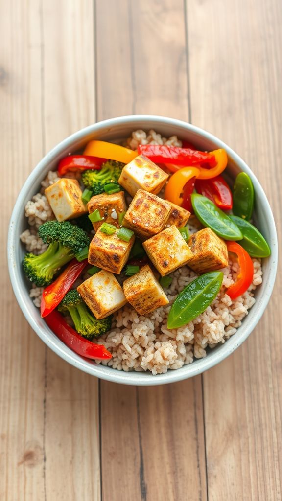 Seared Tofu and Veggie Bowl  