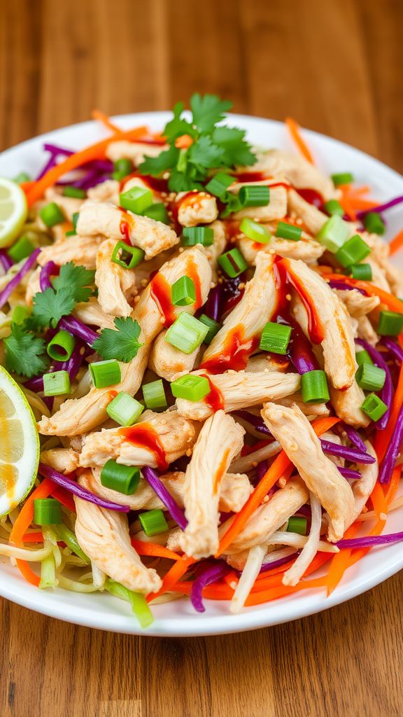 Sesame Ginger Chicken Salad with Cabbage