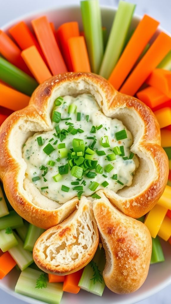 Shamrock Hollowed-Out Bread Bowl  