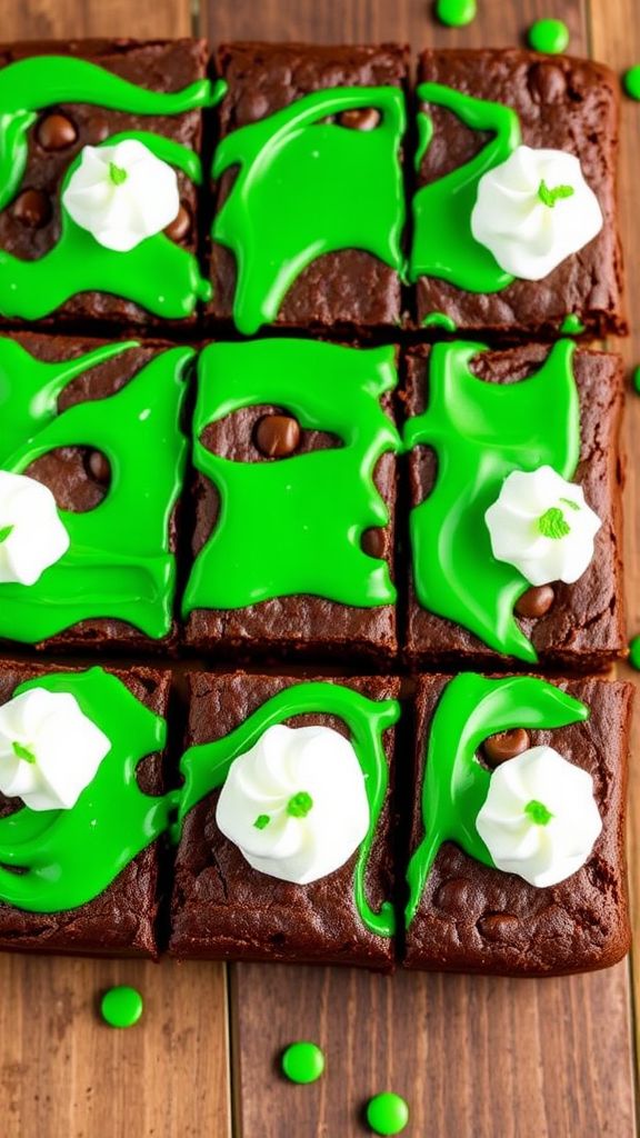 Shamrock Mint Chocolate Brownies  