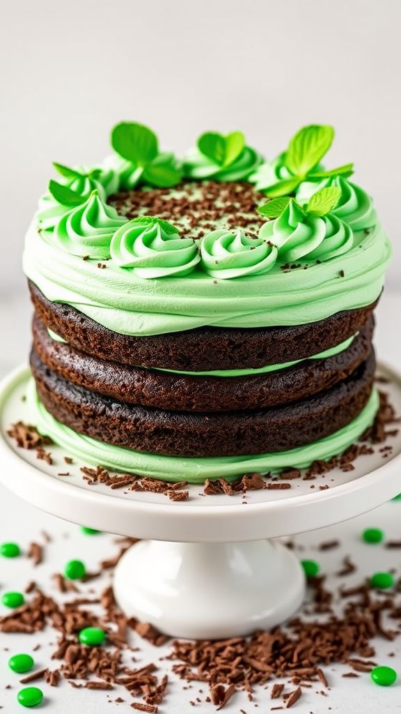 Shamrock Mint Chocolate Cake  