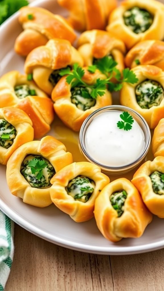 Shamrock Spinach Dip Bites