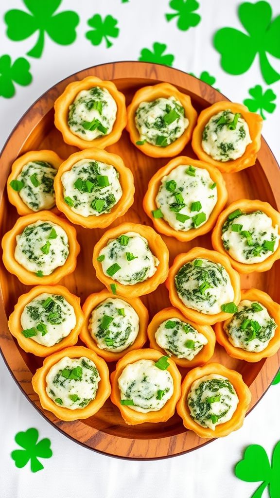 Shamrock Spinach Dip Bites  