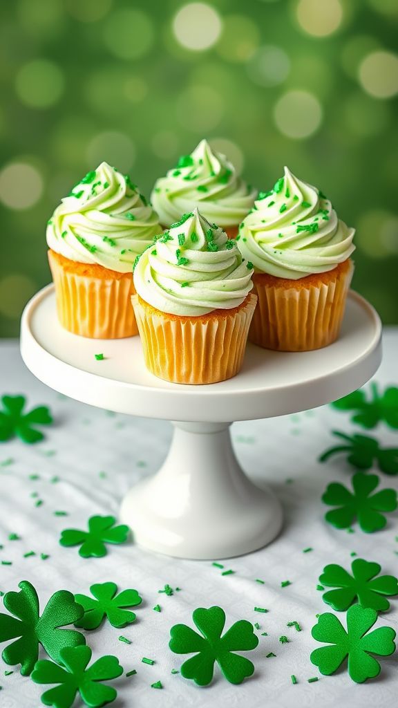 Shamrock Sprinkles Cupcakes  