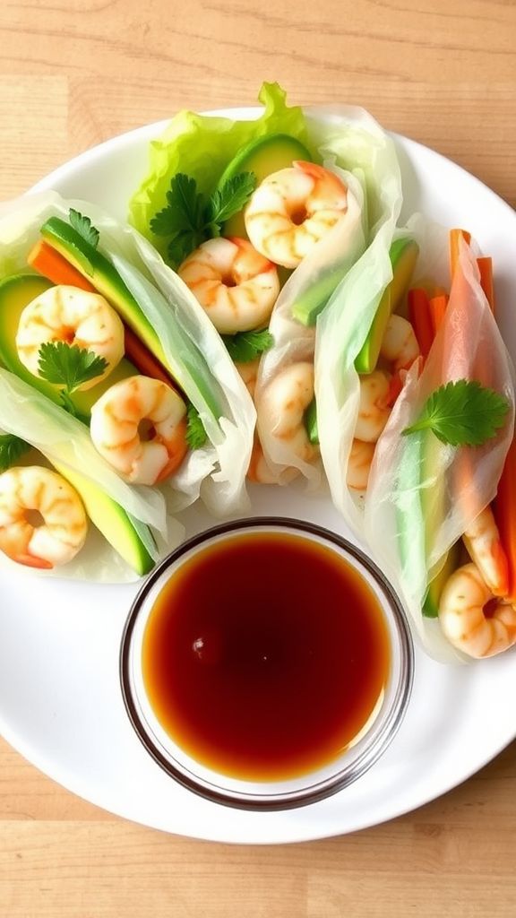 Shrimp and Avocado Rice Paper Rolls