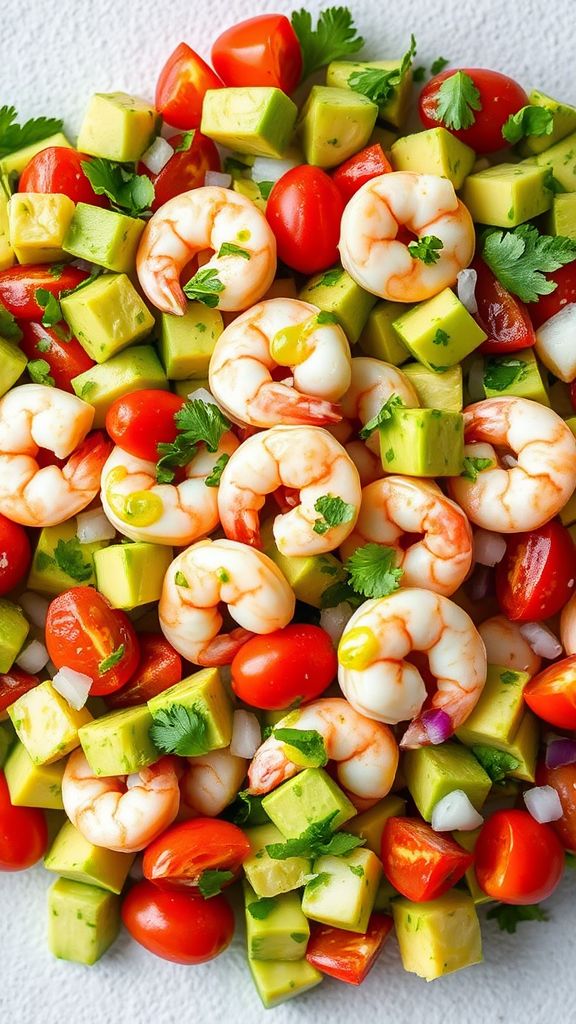 Shrimp Avocado Salad with Cilantro Lime Dressing