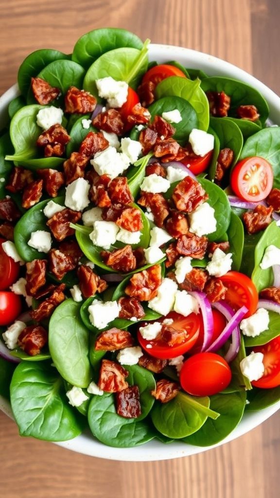 Sideline Spinach Salad with Crispy Bacon  